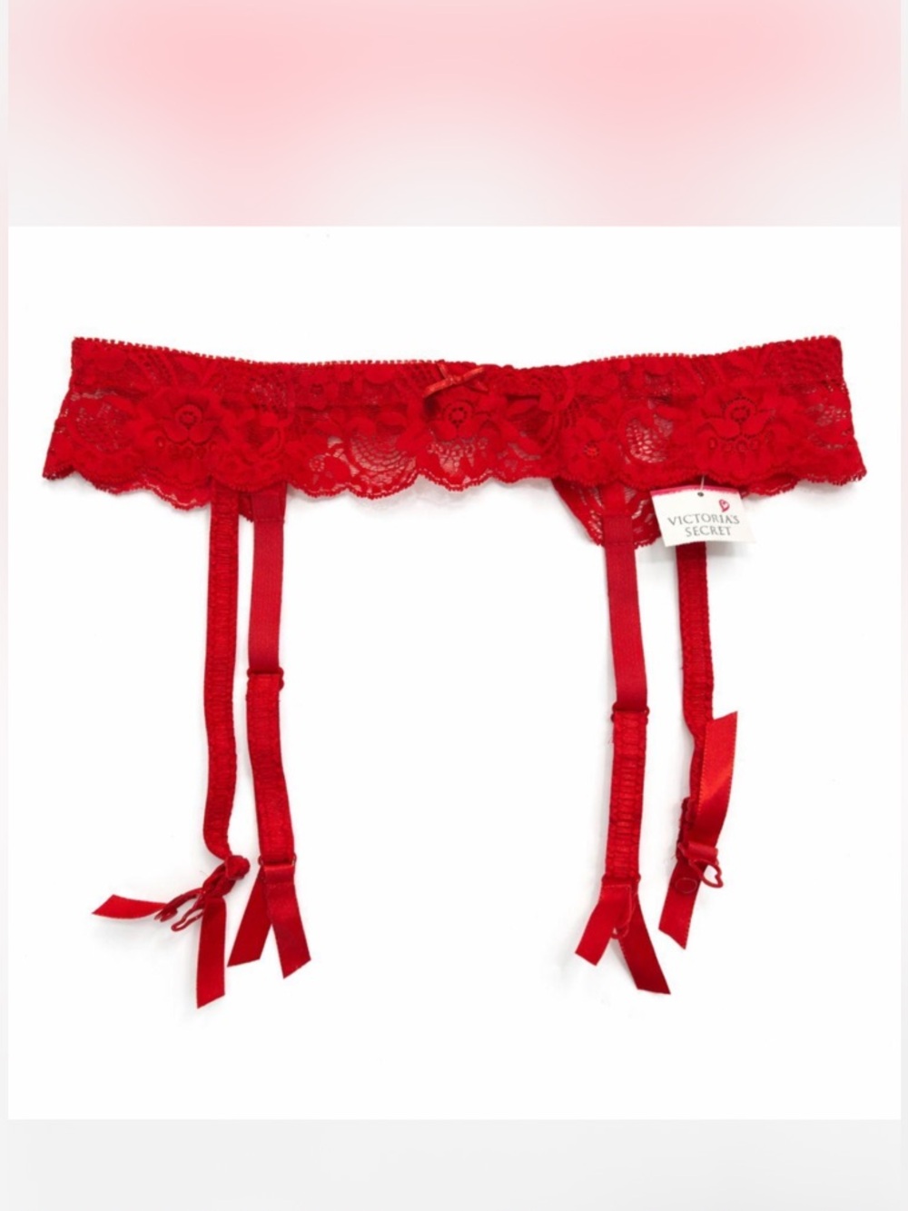 Victoria's Secret Vintage 90s Lingerie Red Lace Garter Belt NWT XS Deadstock